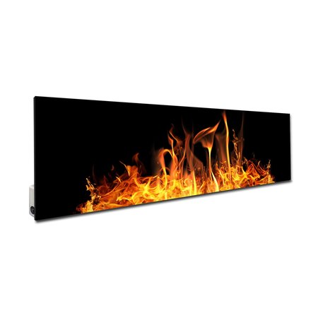 HEAT STORM Decorative Radiant Glass Heater, 500 Watt, 16 in. X 72 in., Burning Fire Design, 120 V HS-1672-V13